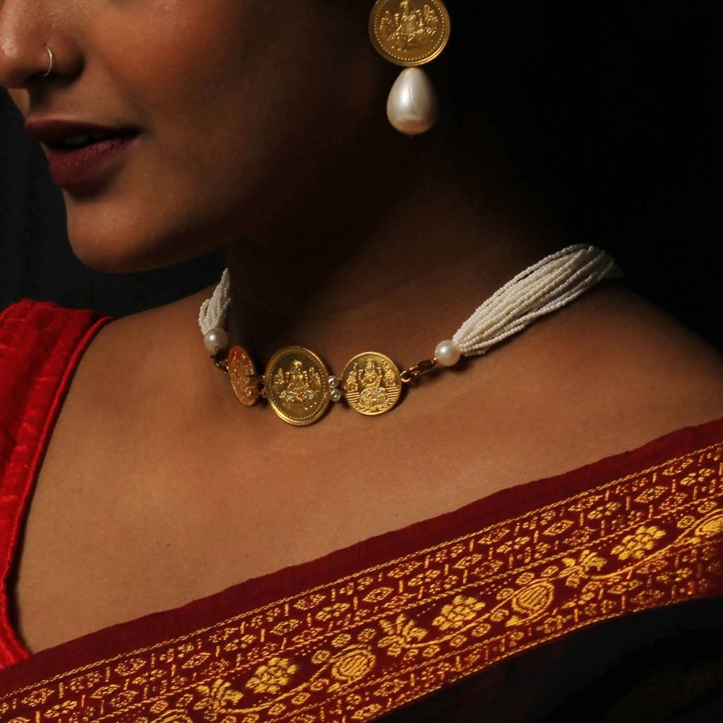 Silver Lakshmi Choker