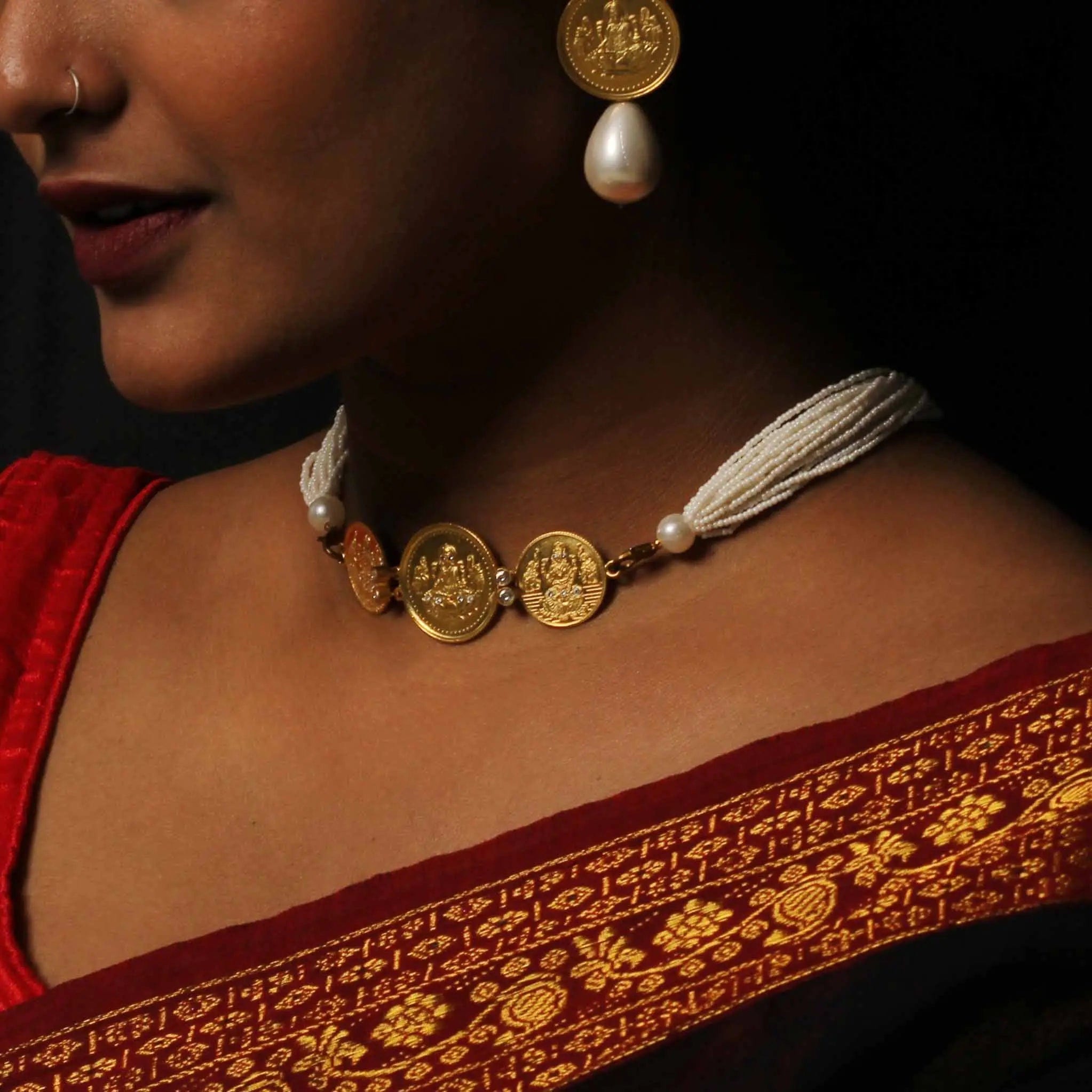 Silver Lakshmi Choker