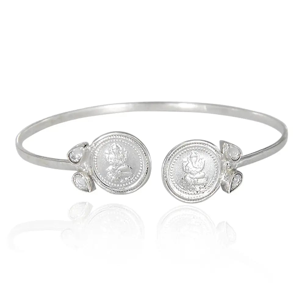 Silver Ganesh Coin Cuff