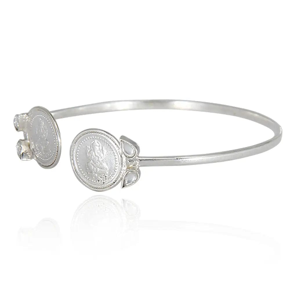 Silver Ganesh Coin Cuff