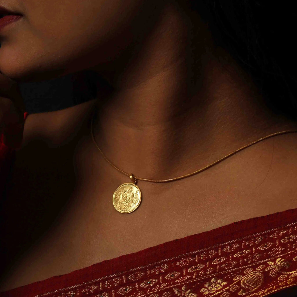 Silver Lakshmi Coin Necklace
