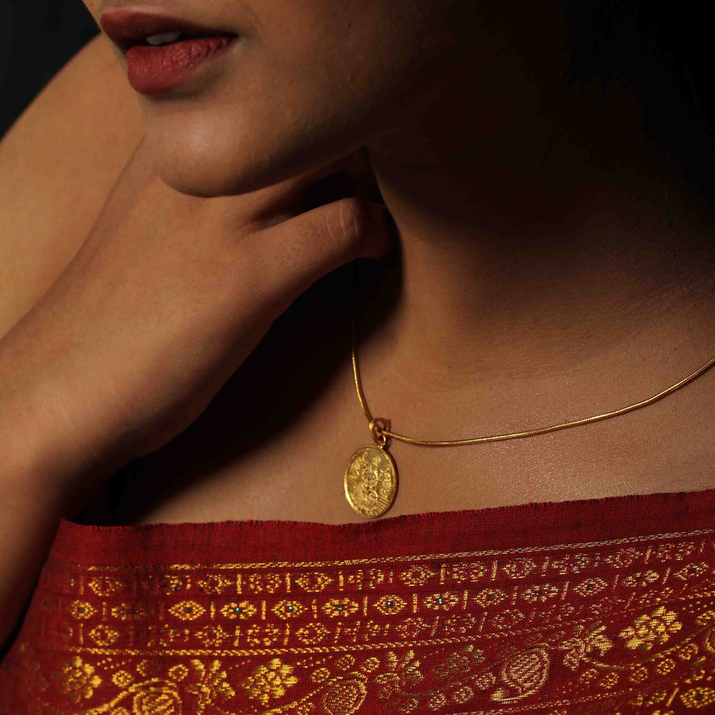Silver Lakshmi Coin Necklace