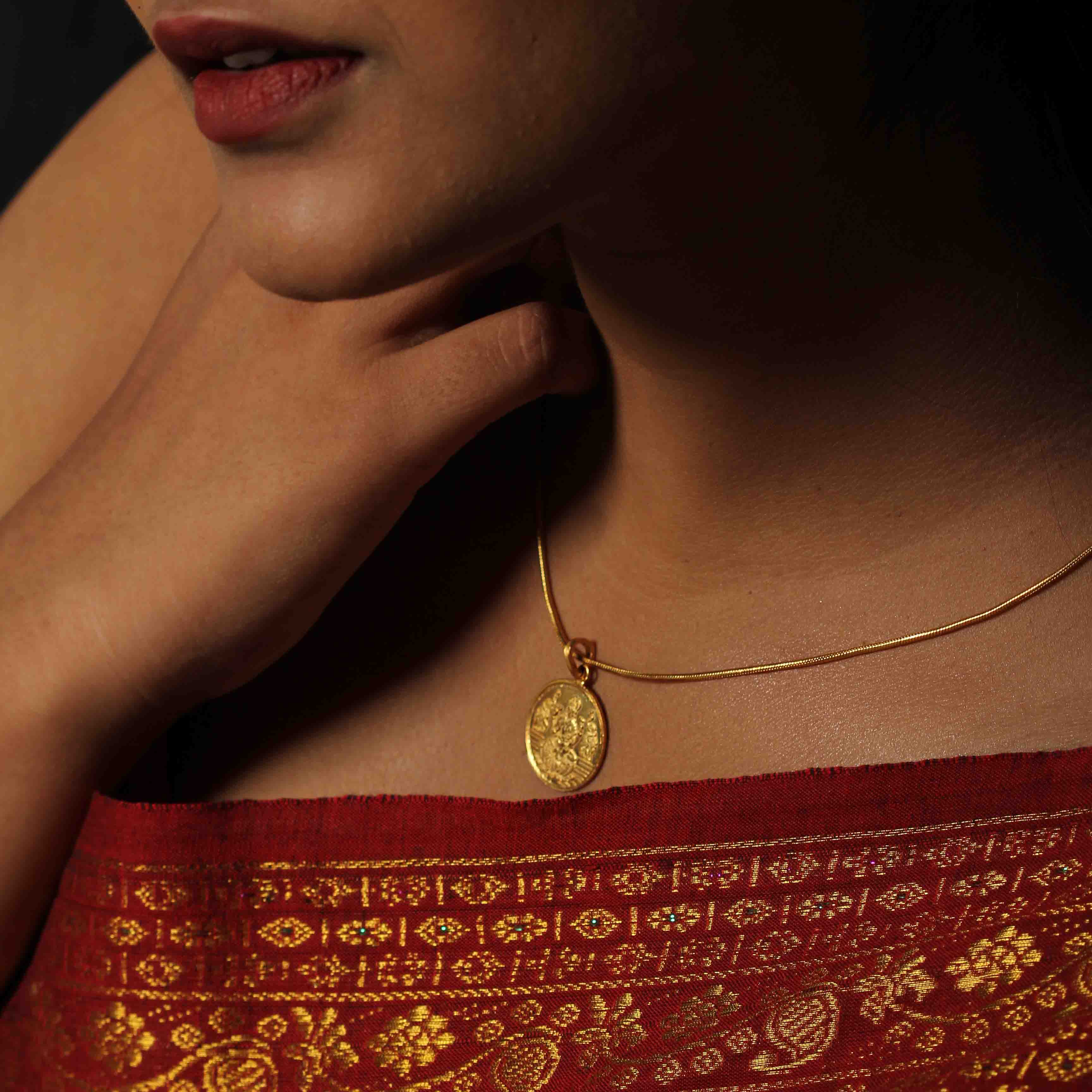 Silver Lakshmi Coin Necklace