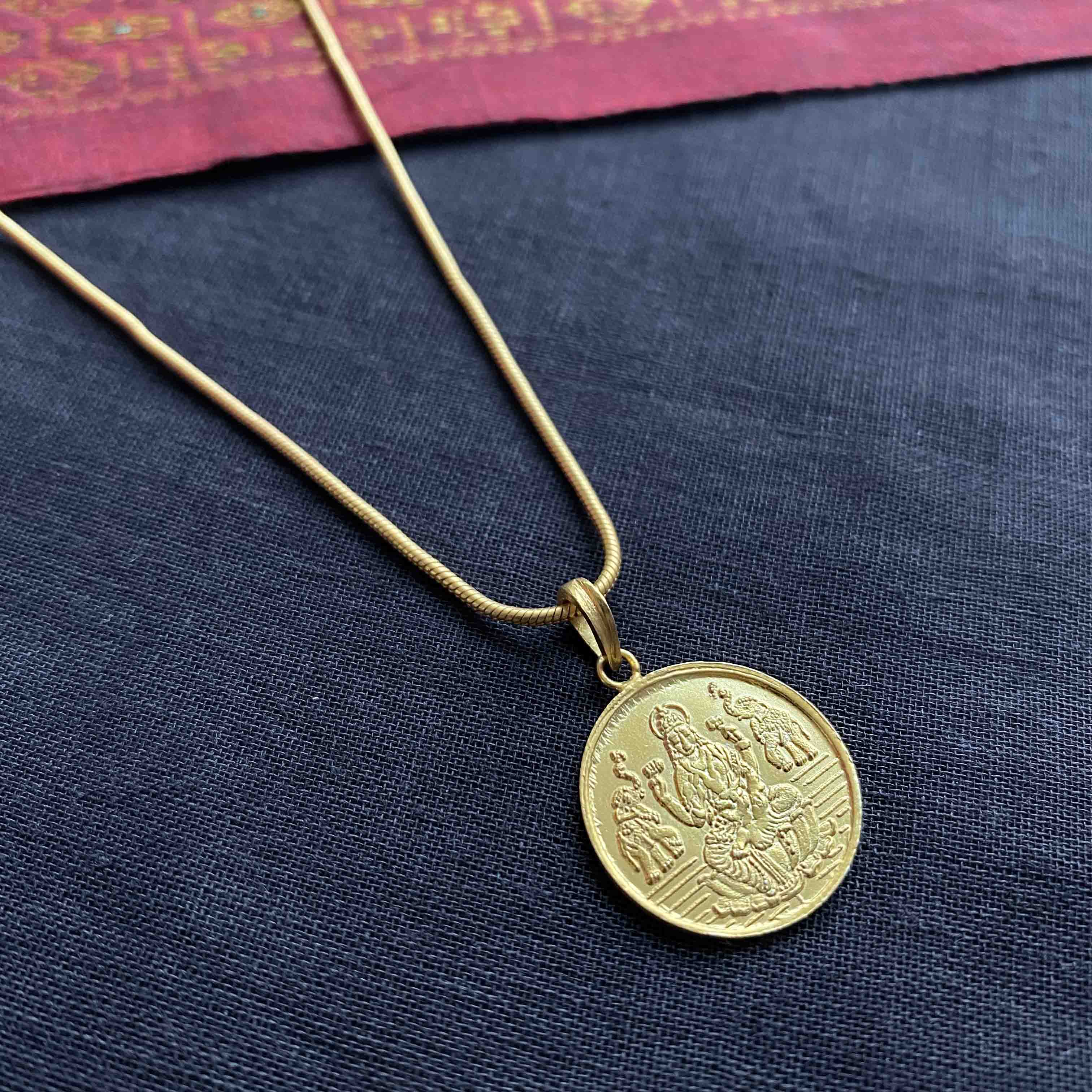 Silver Lakshmi Coin Necklace
