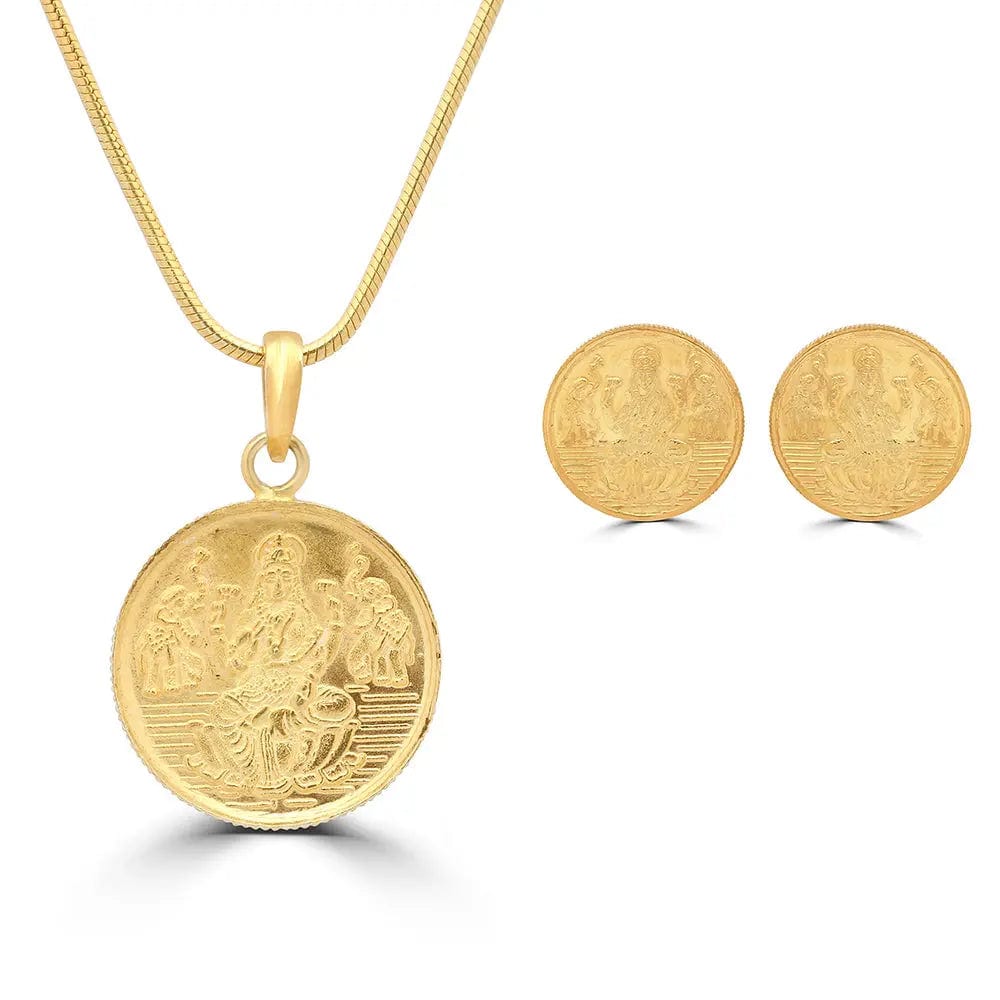 Silver Lakshmi Coin Earring