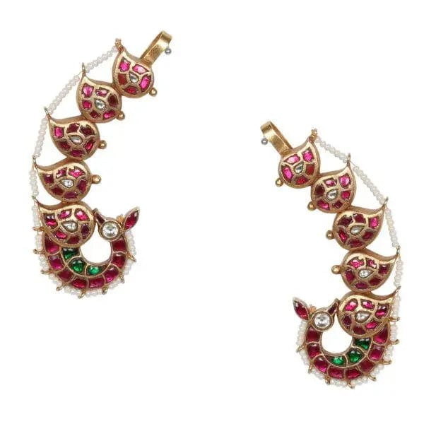 Silver Kundan Earcuff