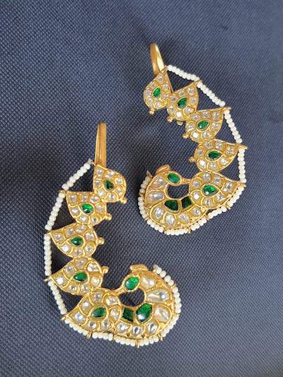 Silver Kundan Earcuff