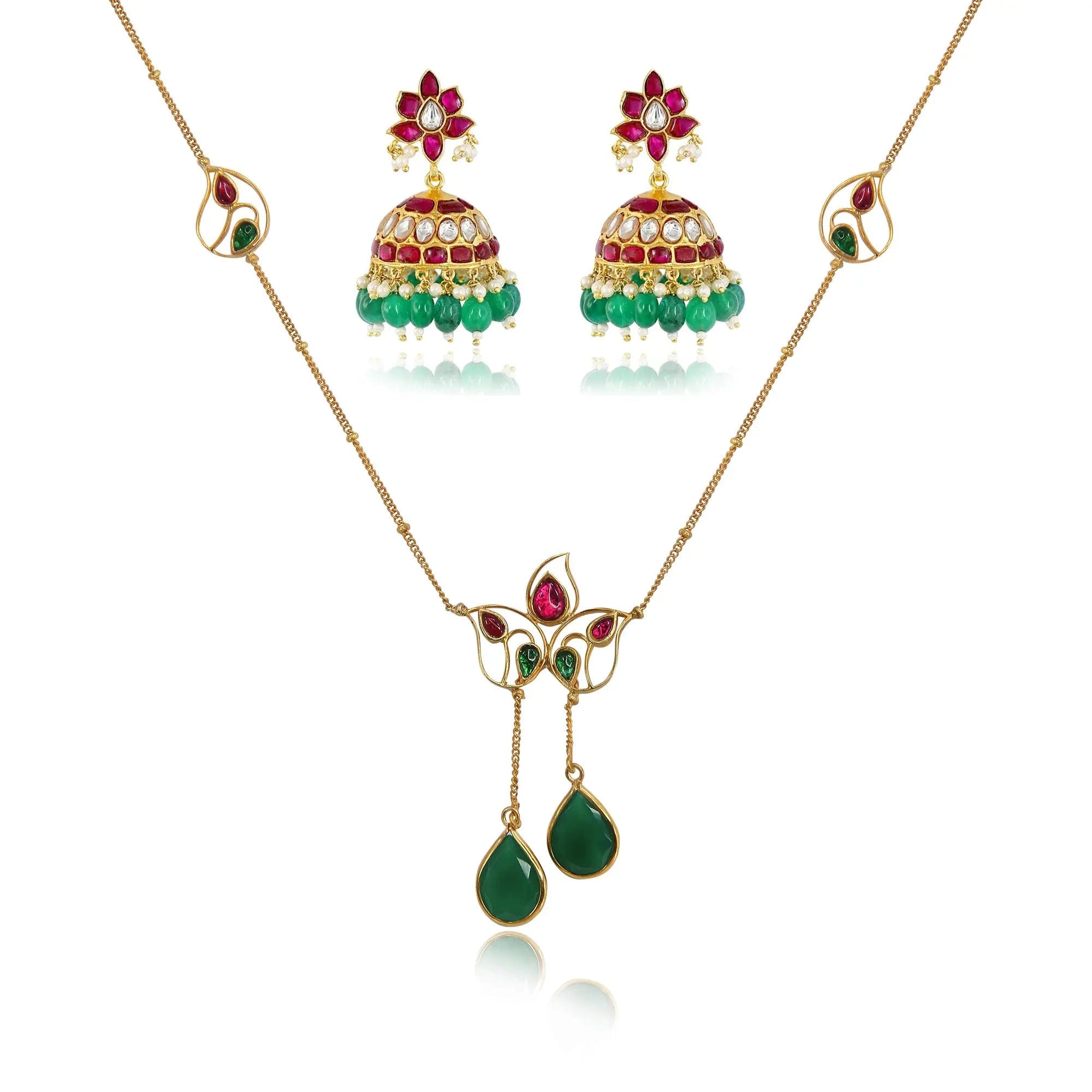 Silver Kundan Jhumka
