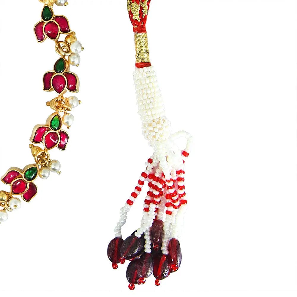 Silver Kundan Lotus Choker