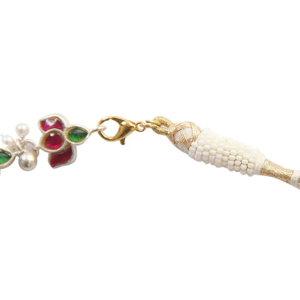 Silver Kundan Lotus Choker