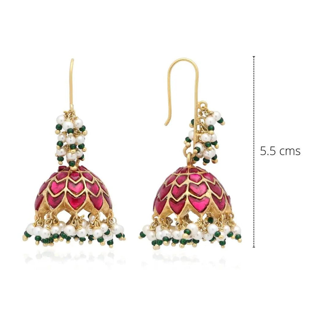 Silver Kundan elegant pearly jhumka