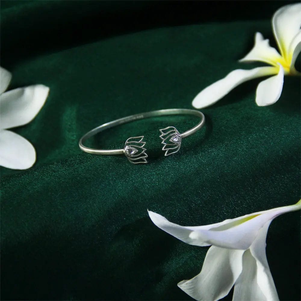 Silver Lotus 92.5 Silver Anklet Set