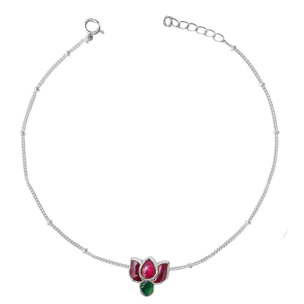 925 Sterling Silver Lotus Bracelet