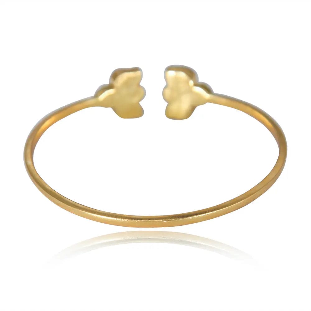 Silver Lotus Polki Bangle