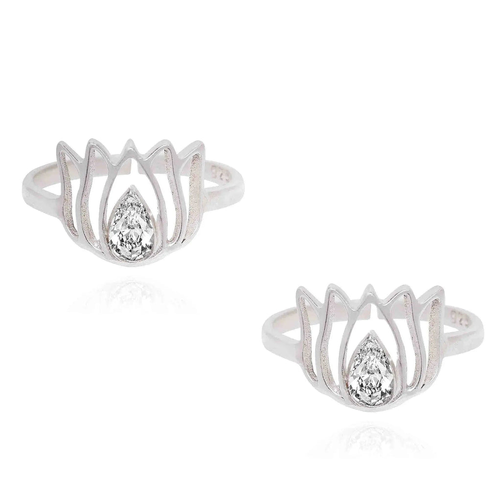 925 Sterling Silver Lotus Toe Ring