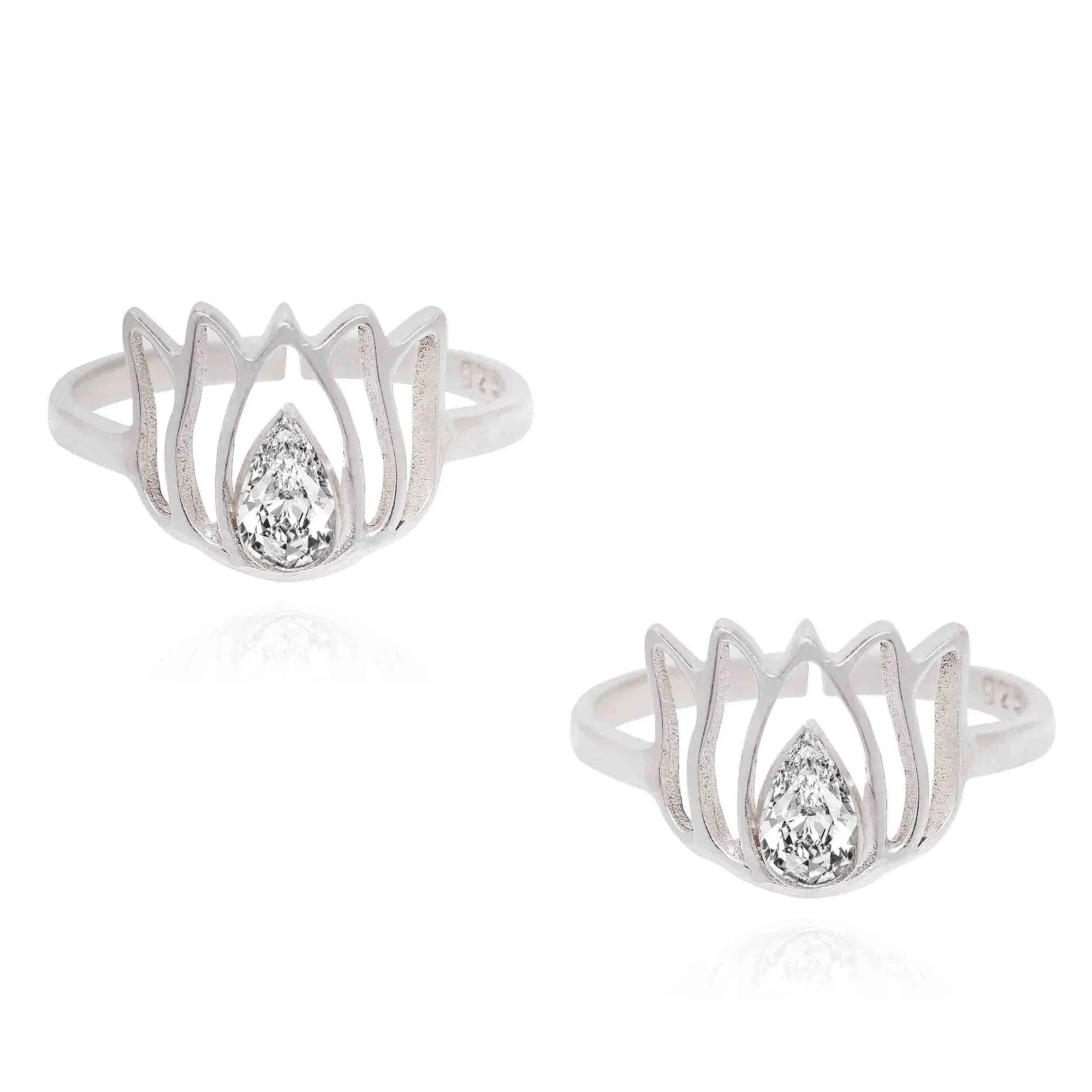 925 Sterling Silver Lotus Toe Ring