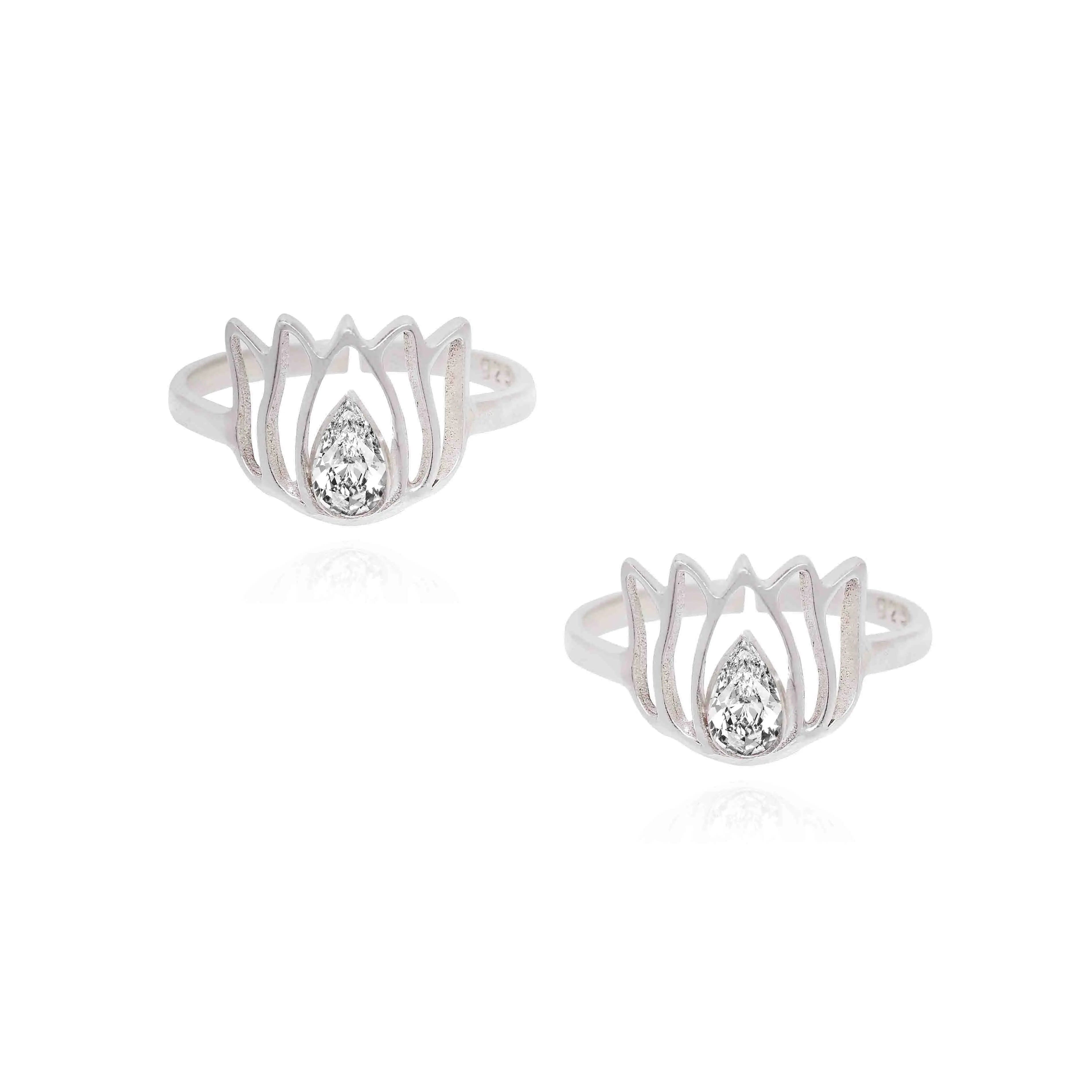 925 Sterling Silver Lotus Toe Ring