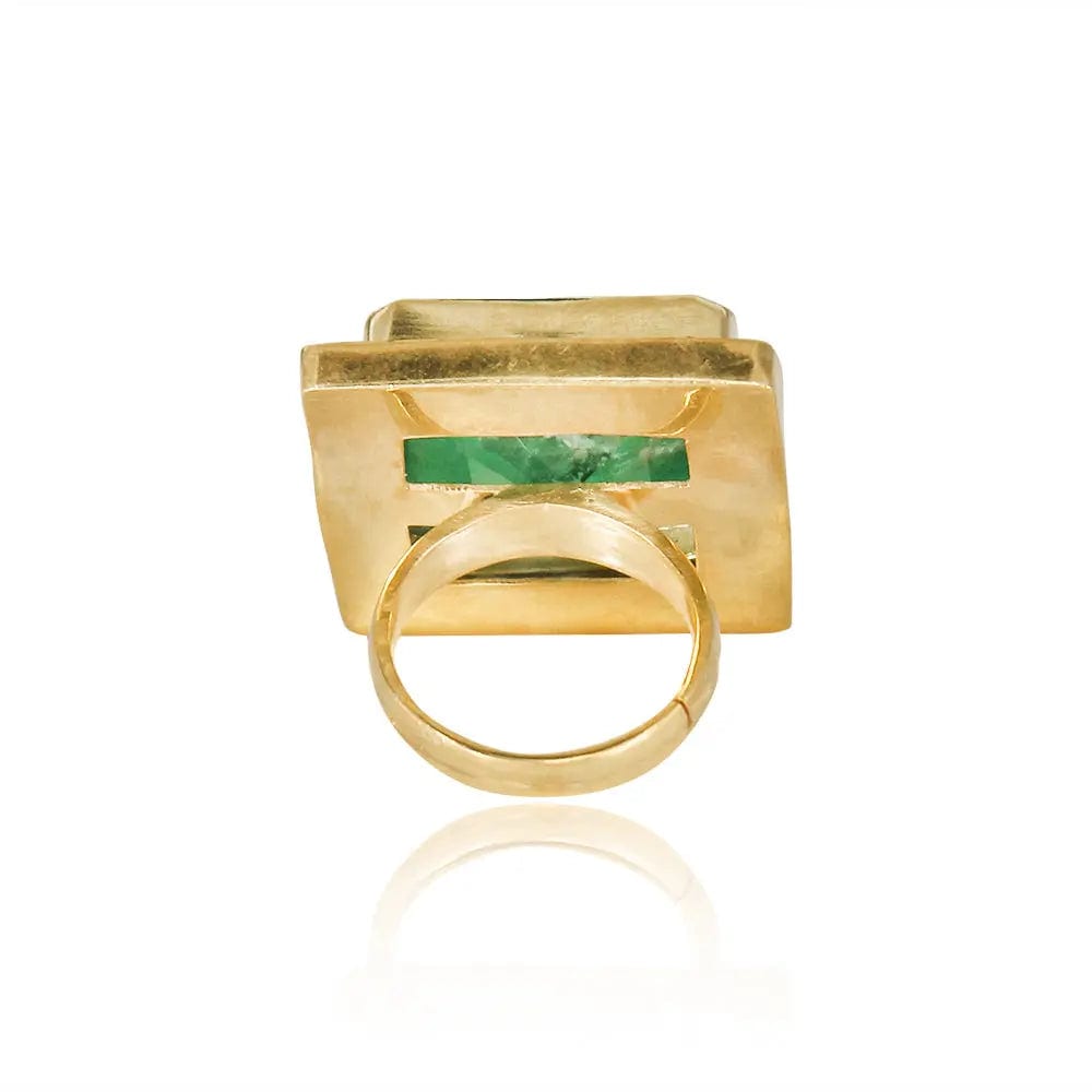Silver Majestic Green Ring