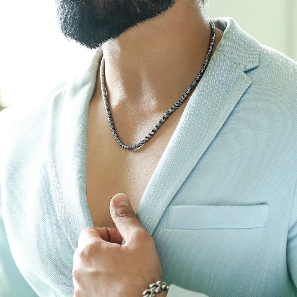 Silver Men's Style Mesh Chain