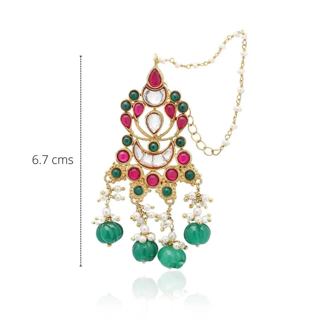 Silver Multicolor gold plated kundan earrings