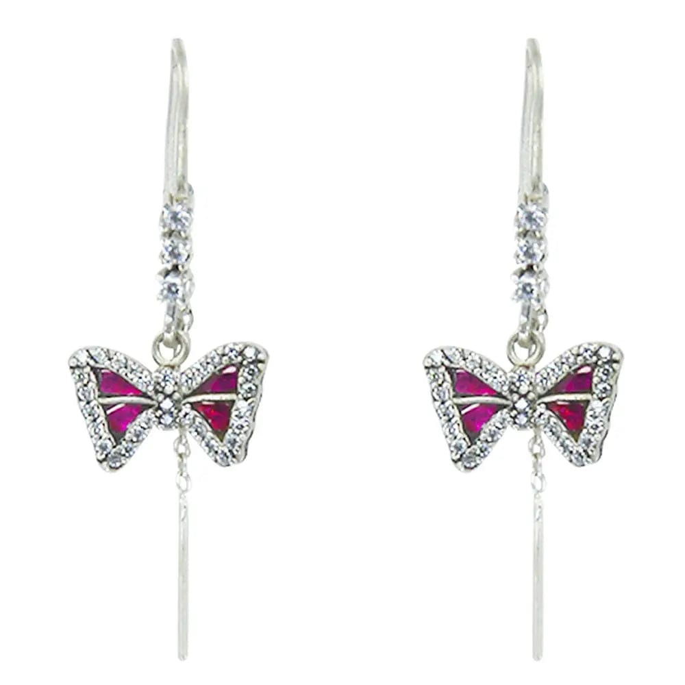 Silver Oxidised Titli Sui Dhaga Earring