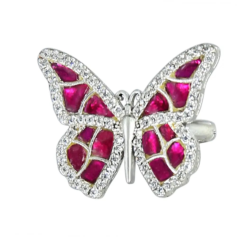 Silver Oxidised Butterfly Ring