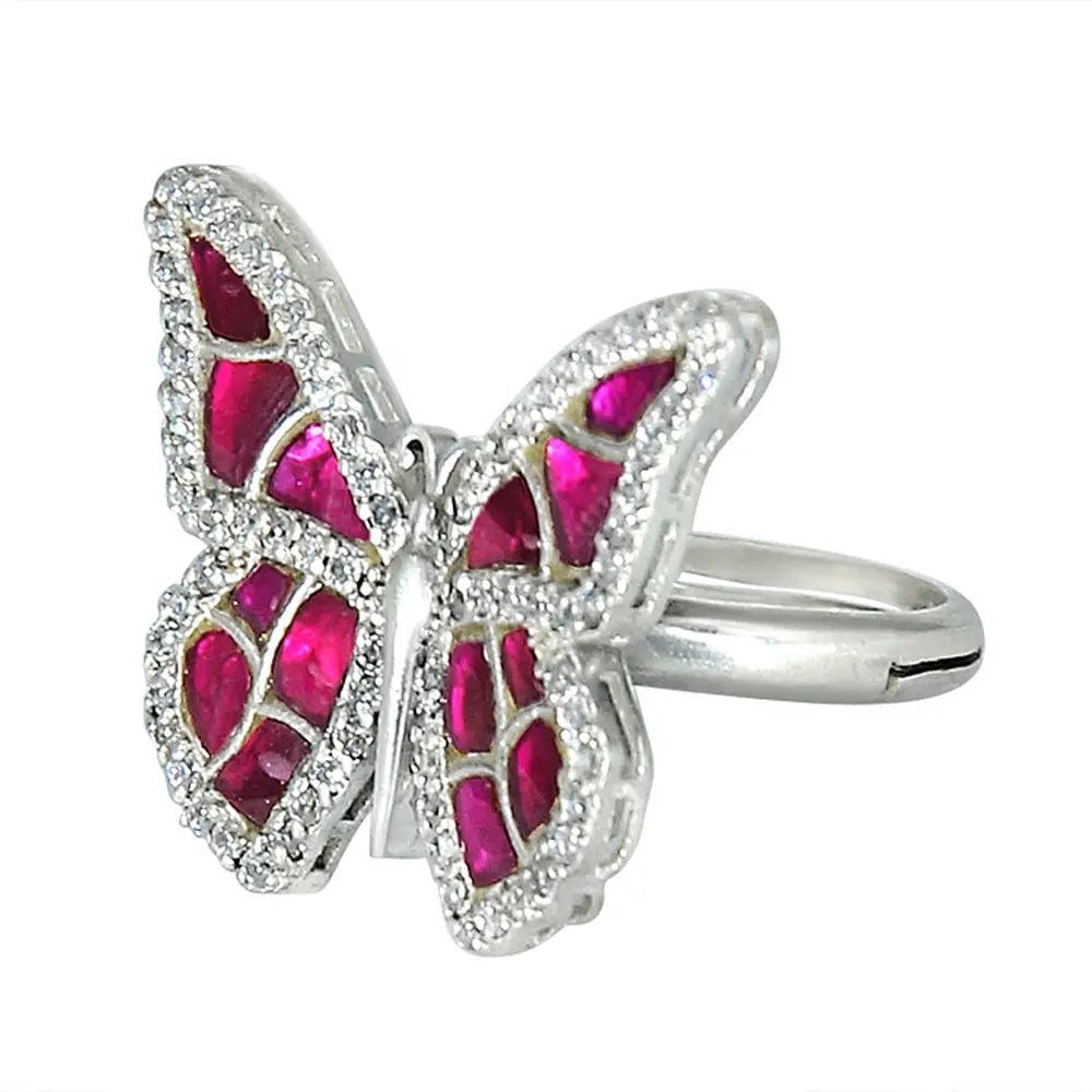 Silver Oxidised Butterfly Ring