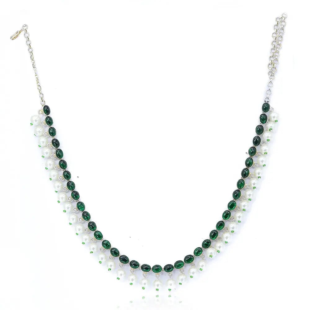 Silver Oxidized GREEN SPINEL NECKLACE