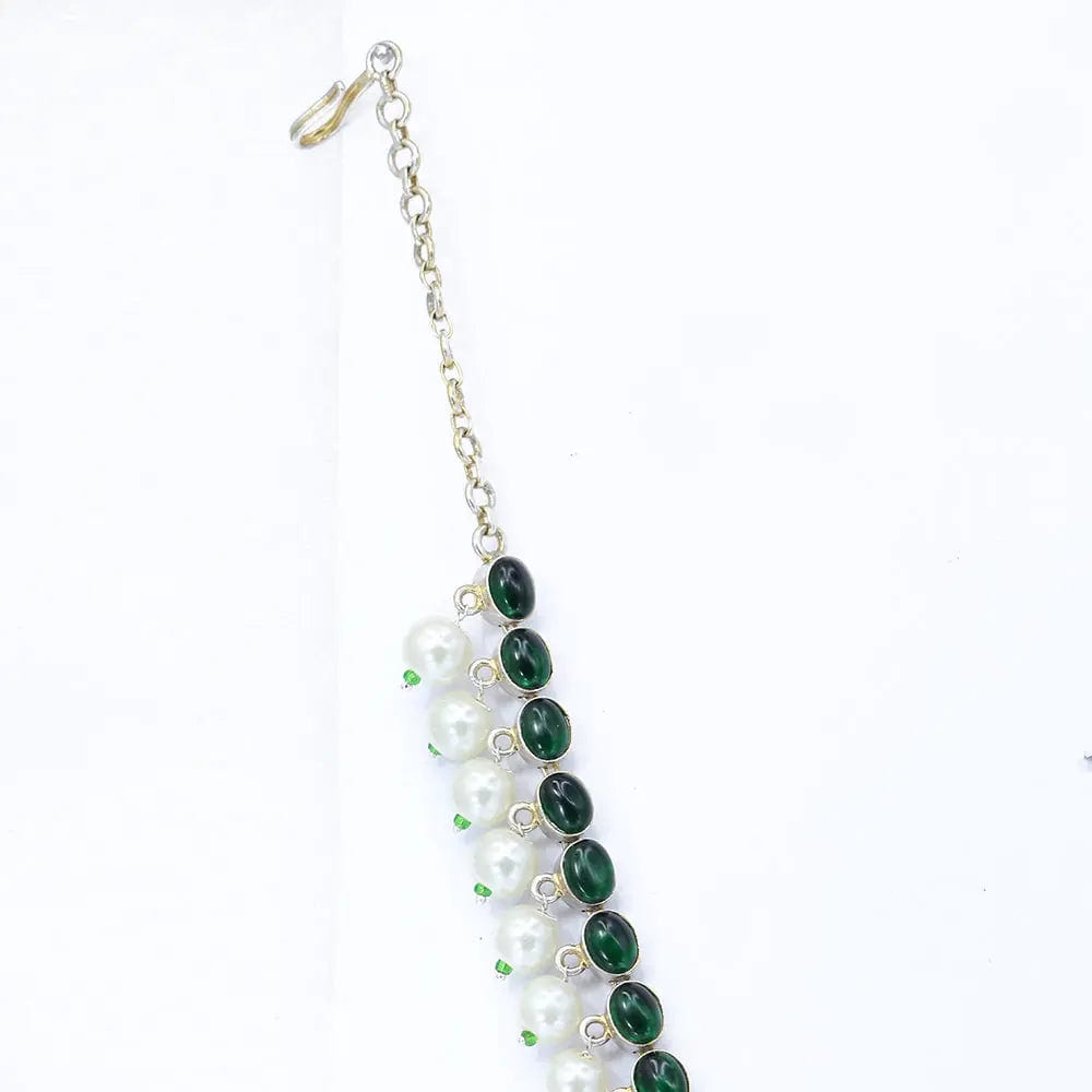 Silver Oxidized GREEN SPINEL NECKLACE