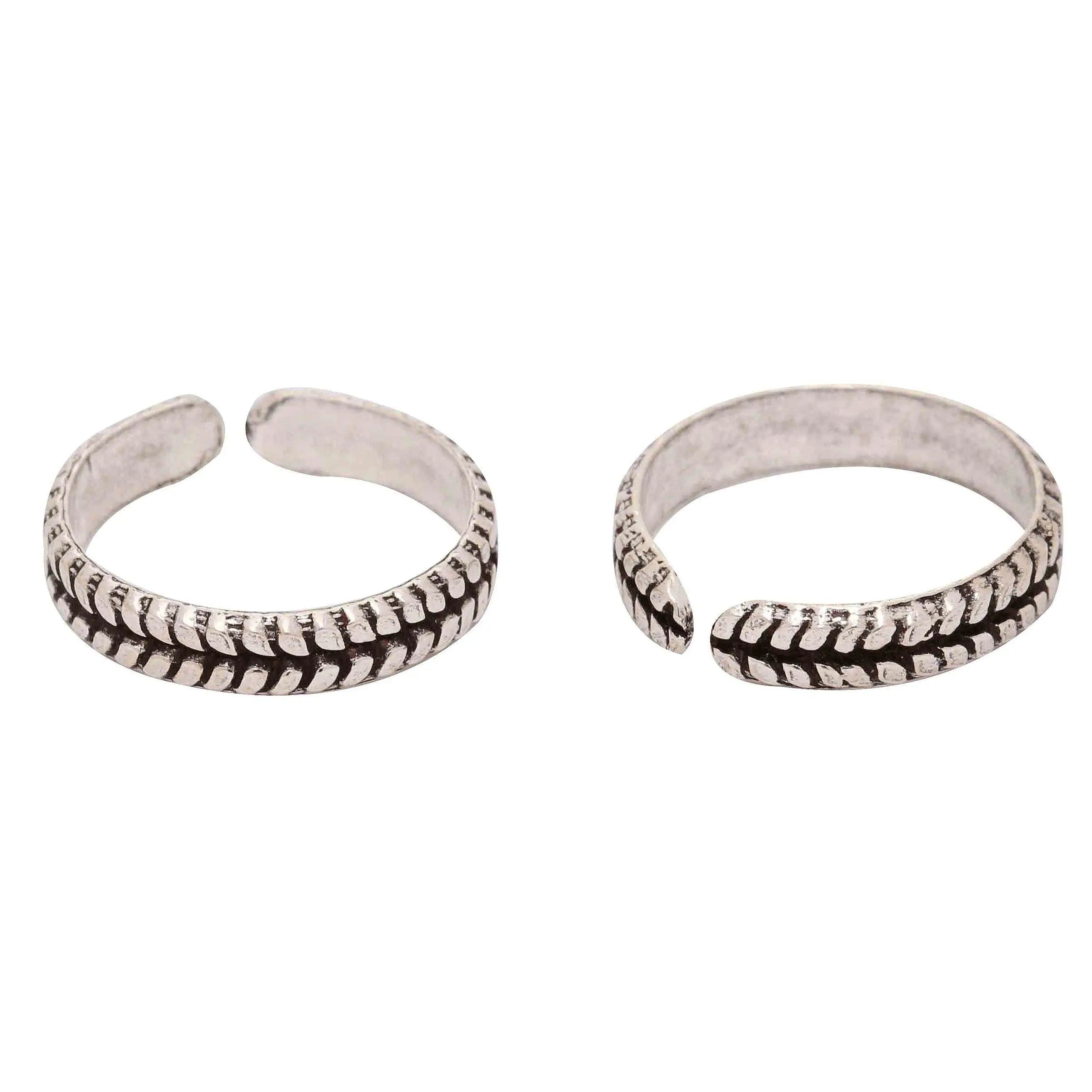 92.5 Sterling Silver Oxidized Minimal Toe Rings