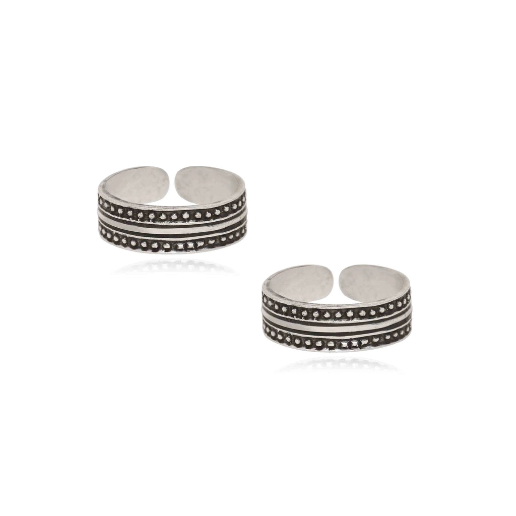 Silver Oxidized Toe Ring
