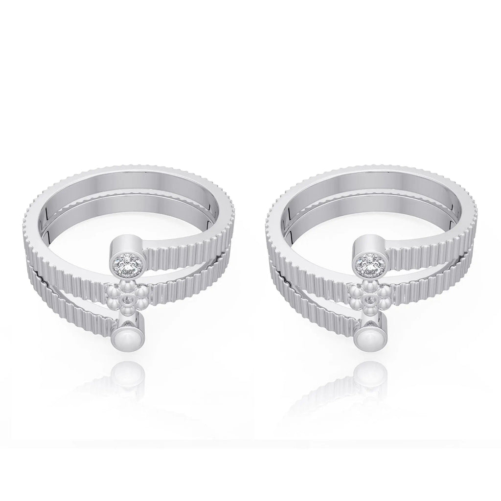 Silver Pearls Toe Ring