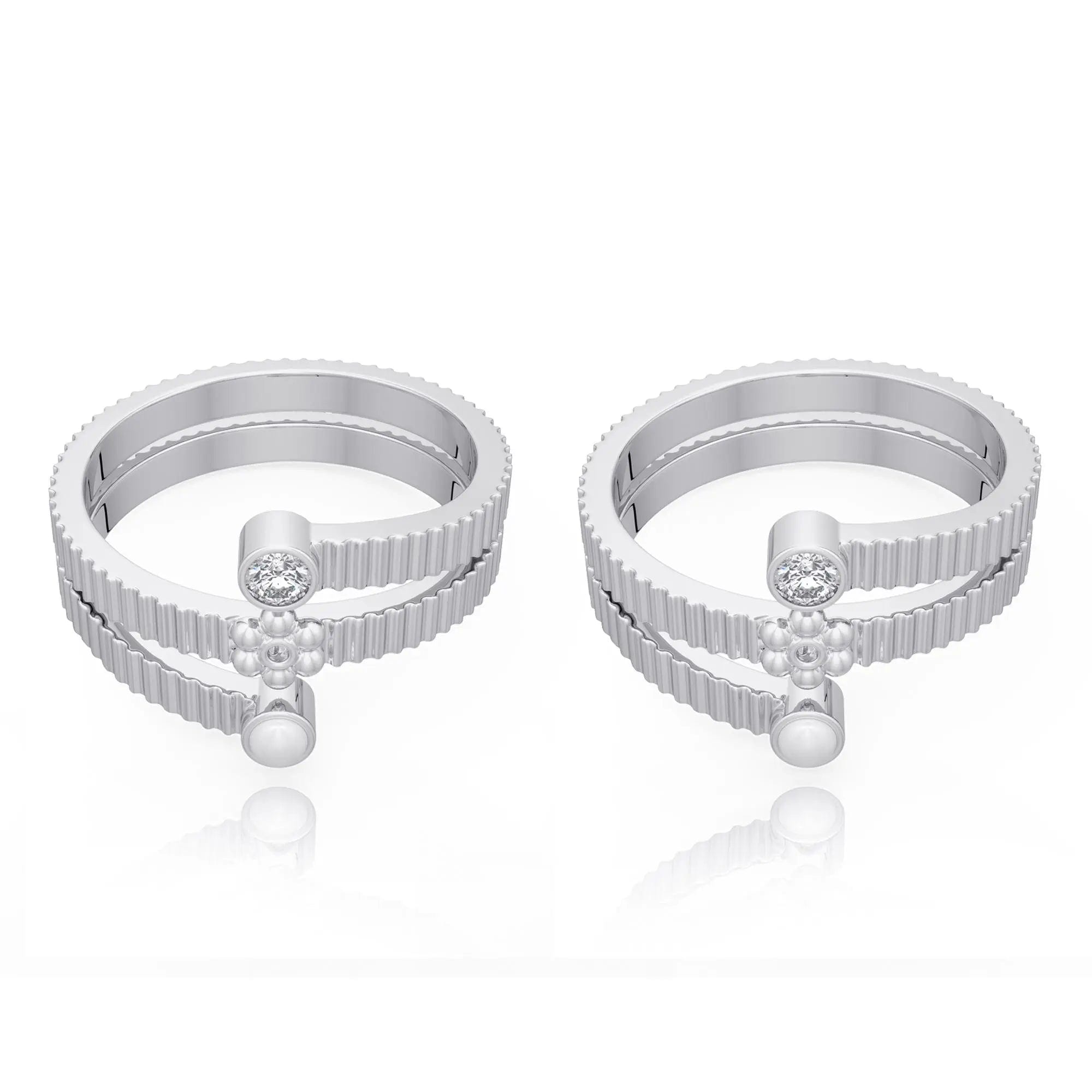 Silver Pearls Toe Ring