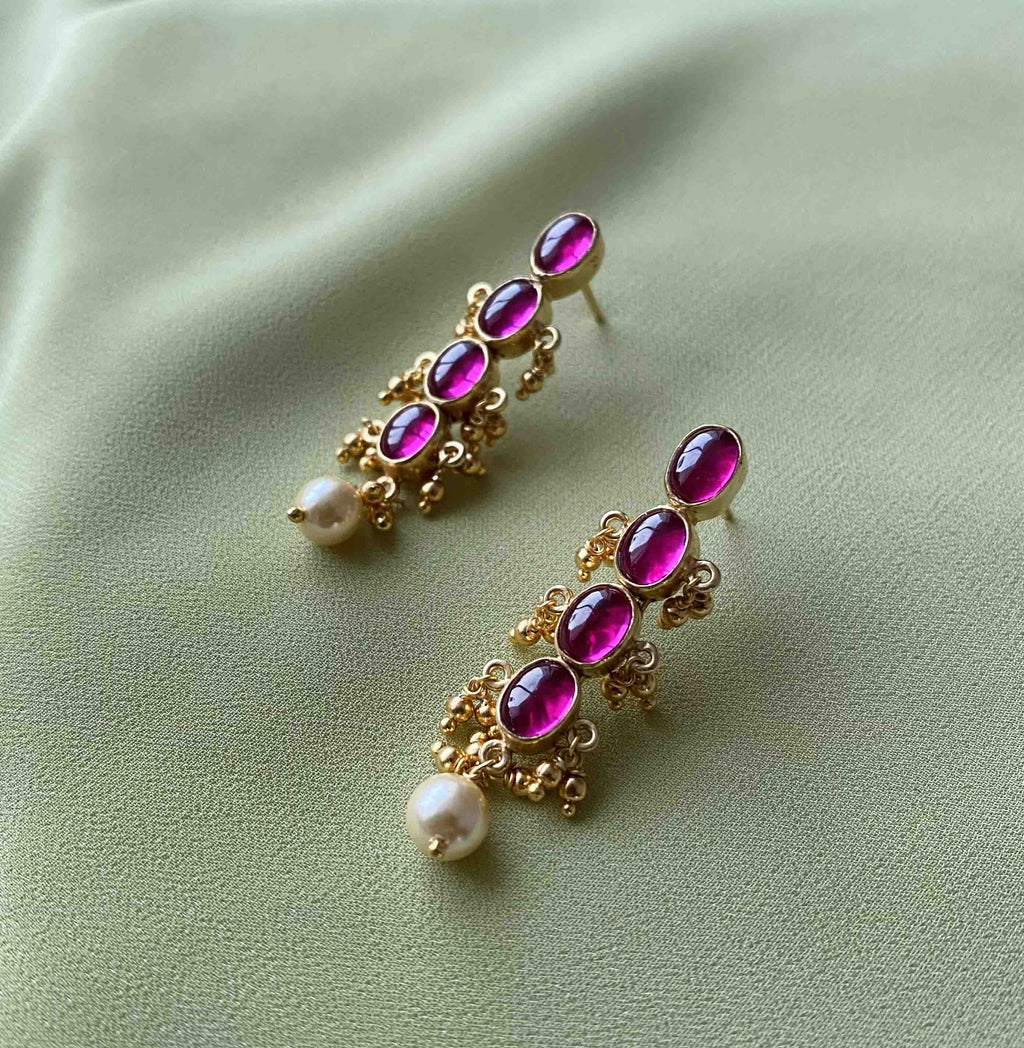 Silver Pink Dangler with Pearl