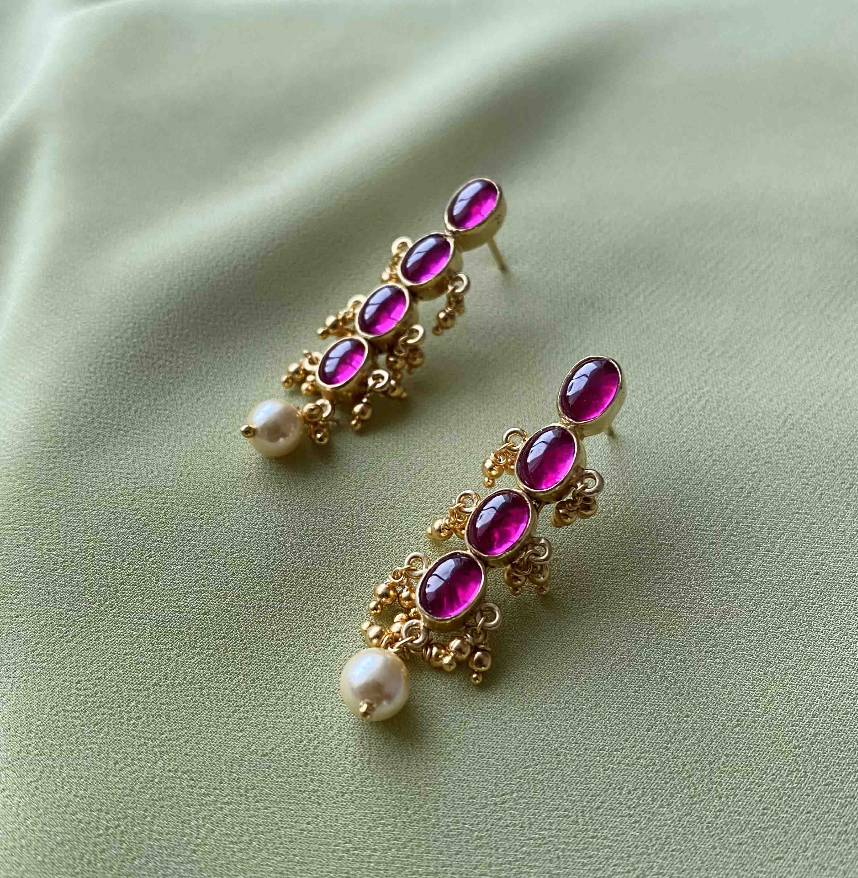 Silver Pink Dangler with Pearl