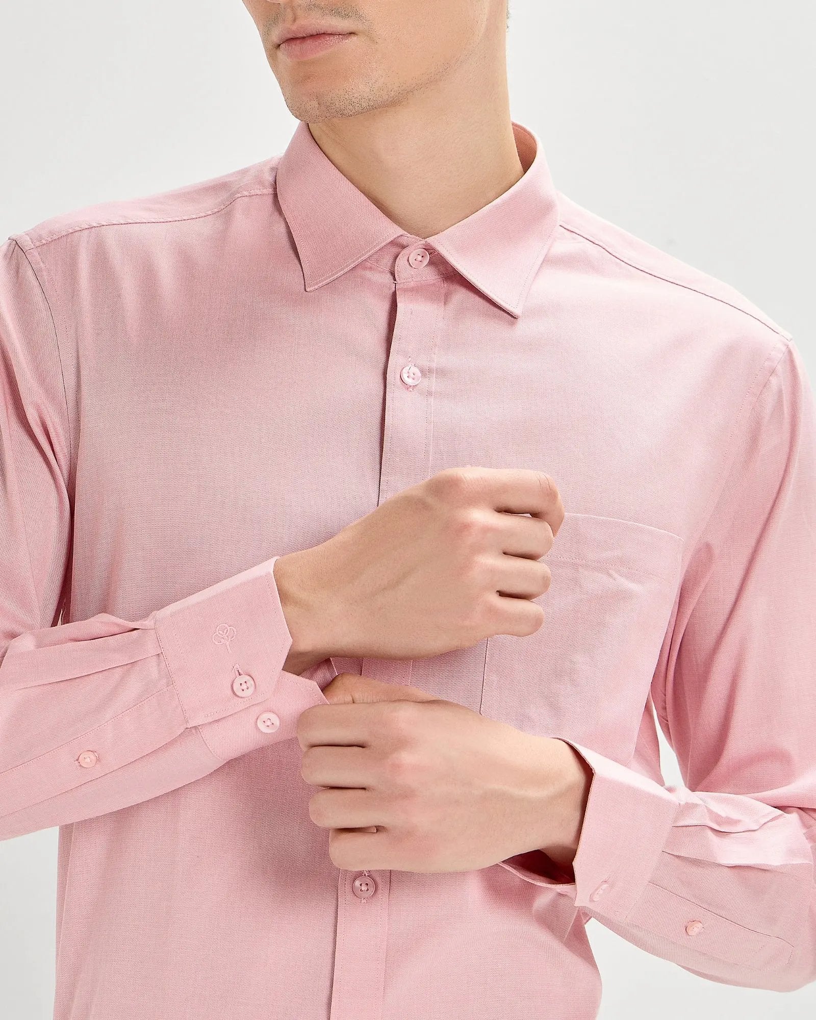 Silver Pink Plain Chambray ShirtUnited By Hope
