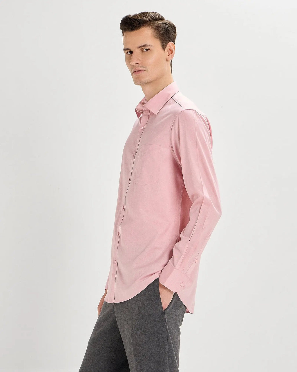 Silver Pink Plain Chambray ShirtUnited By Hope