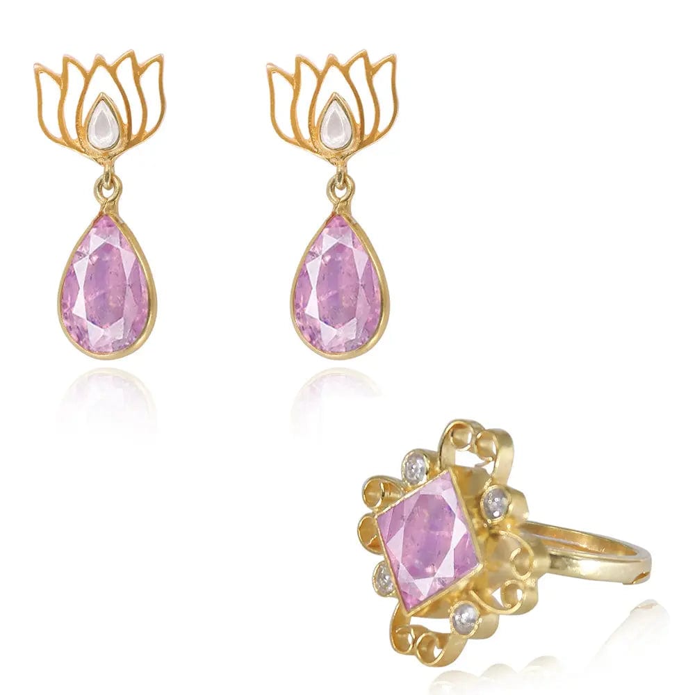 Silver Pink(Gulabo) Lotus Stud