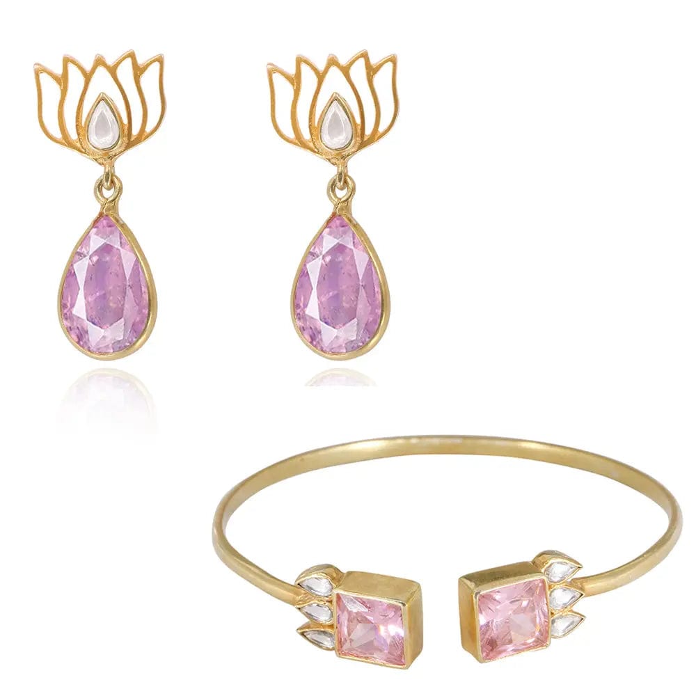 Silver Pink(Gulabo) Lotus Stud