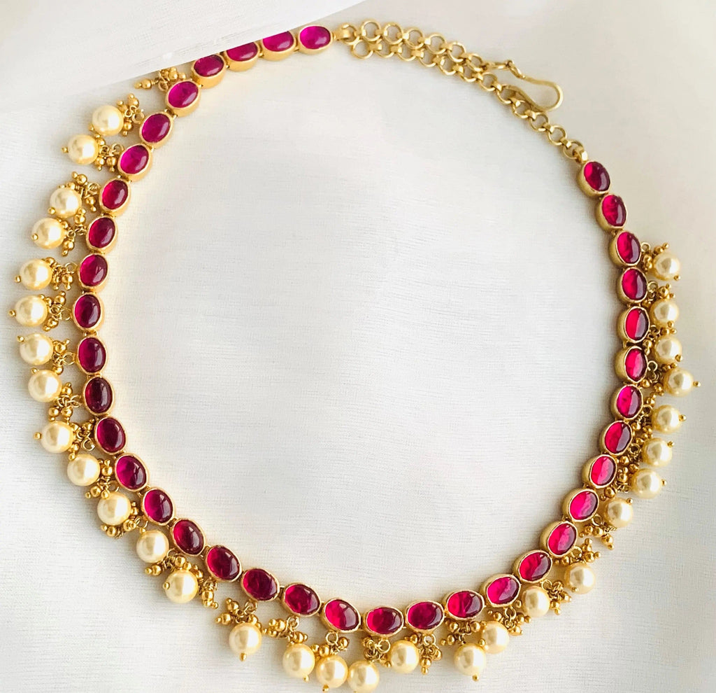 Silver Red Necklace