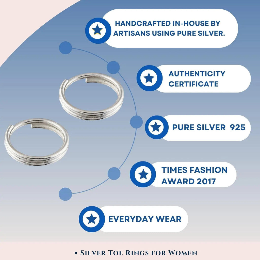 Silver Spiral Toe Ring (Pair)