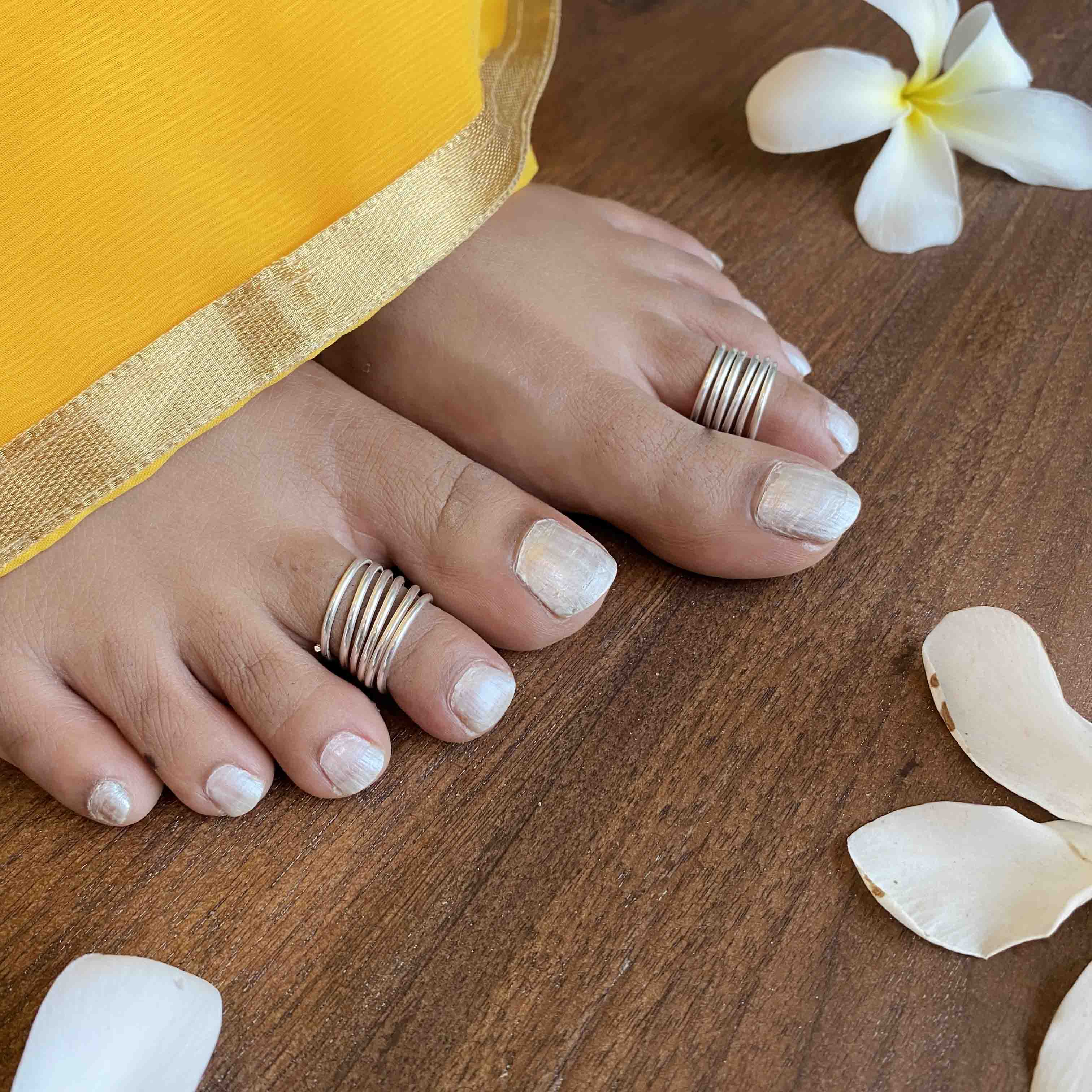 Silver Spring Toe Ring( pair)