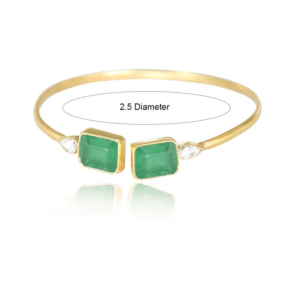 Silver Square green Cuff