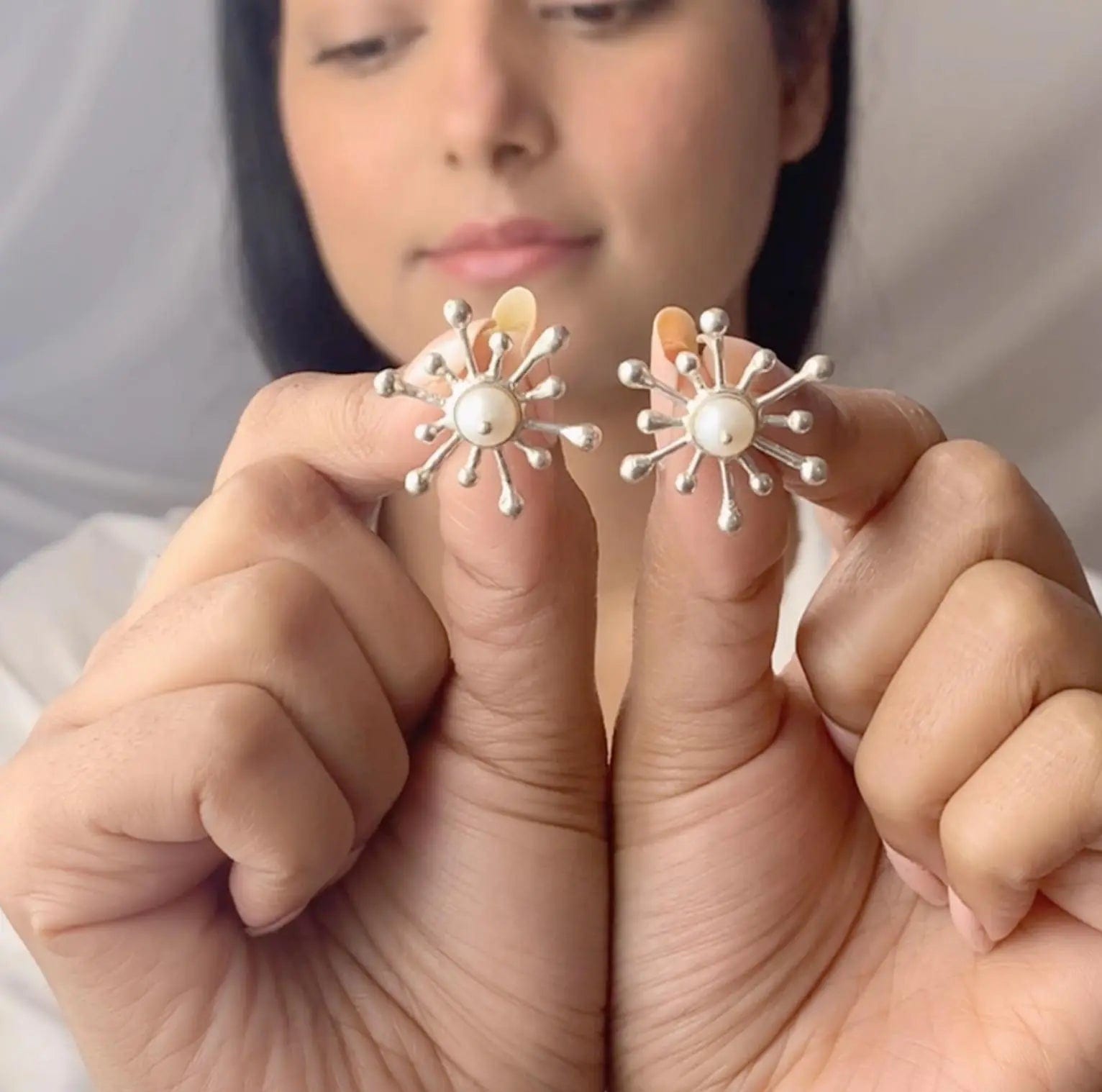 Silver Starfish Earrings