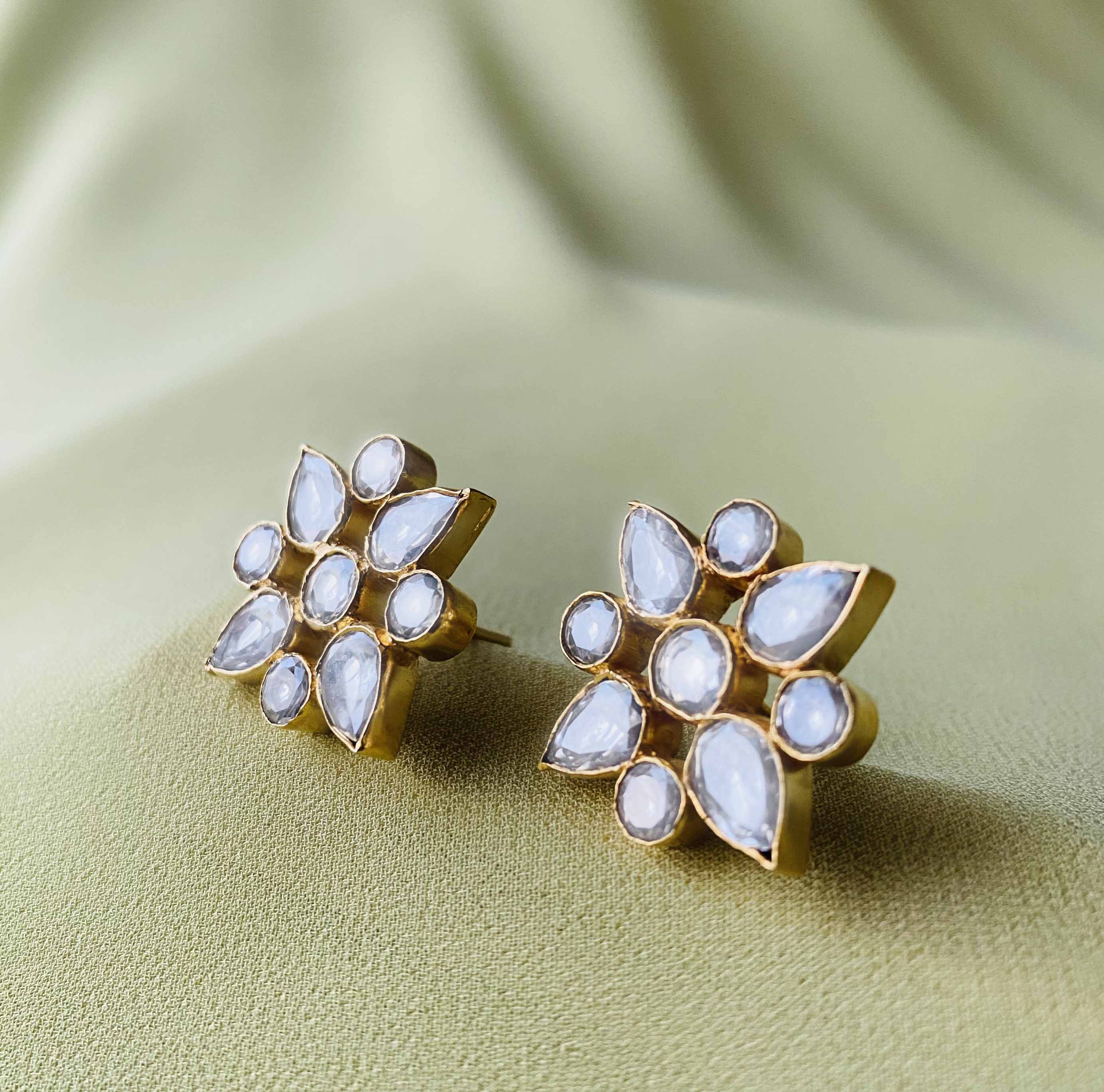 Silver White Zircon Studs
