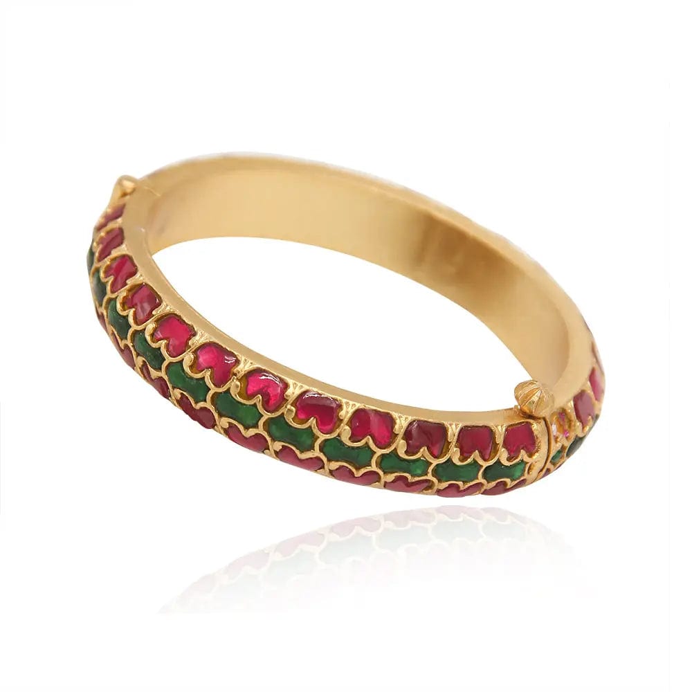 Silver kundan bangle