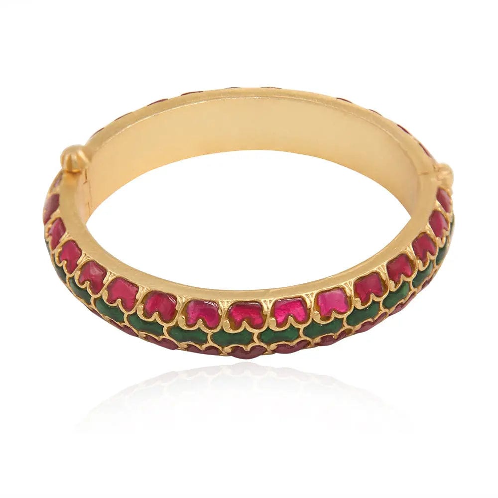 Silver kundan bangle
