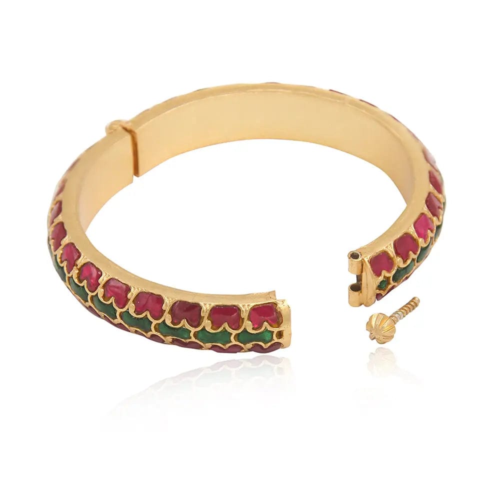 Silver kundan bangle