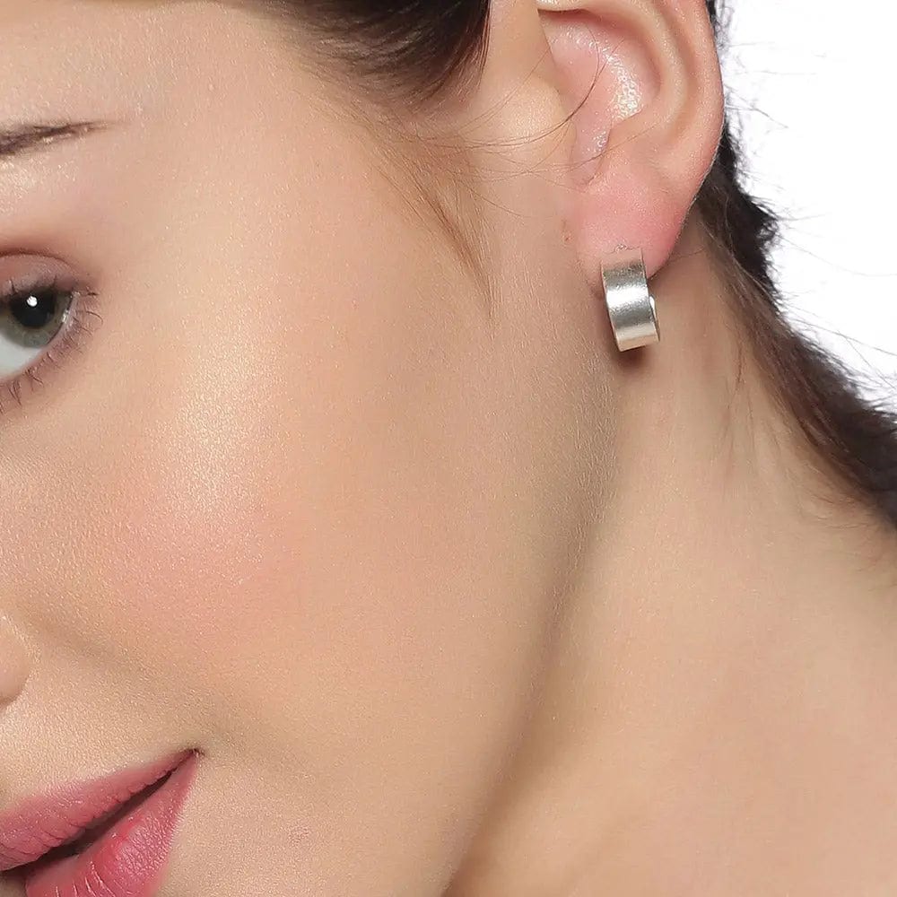 Silver small half hoops