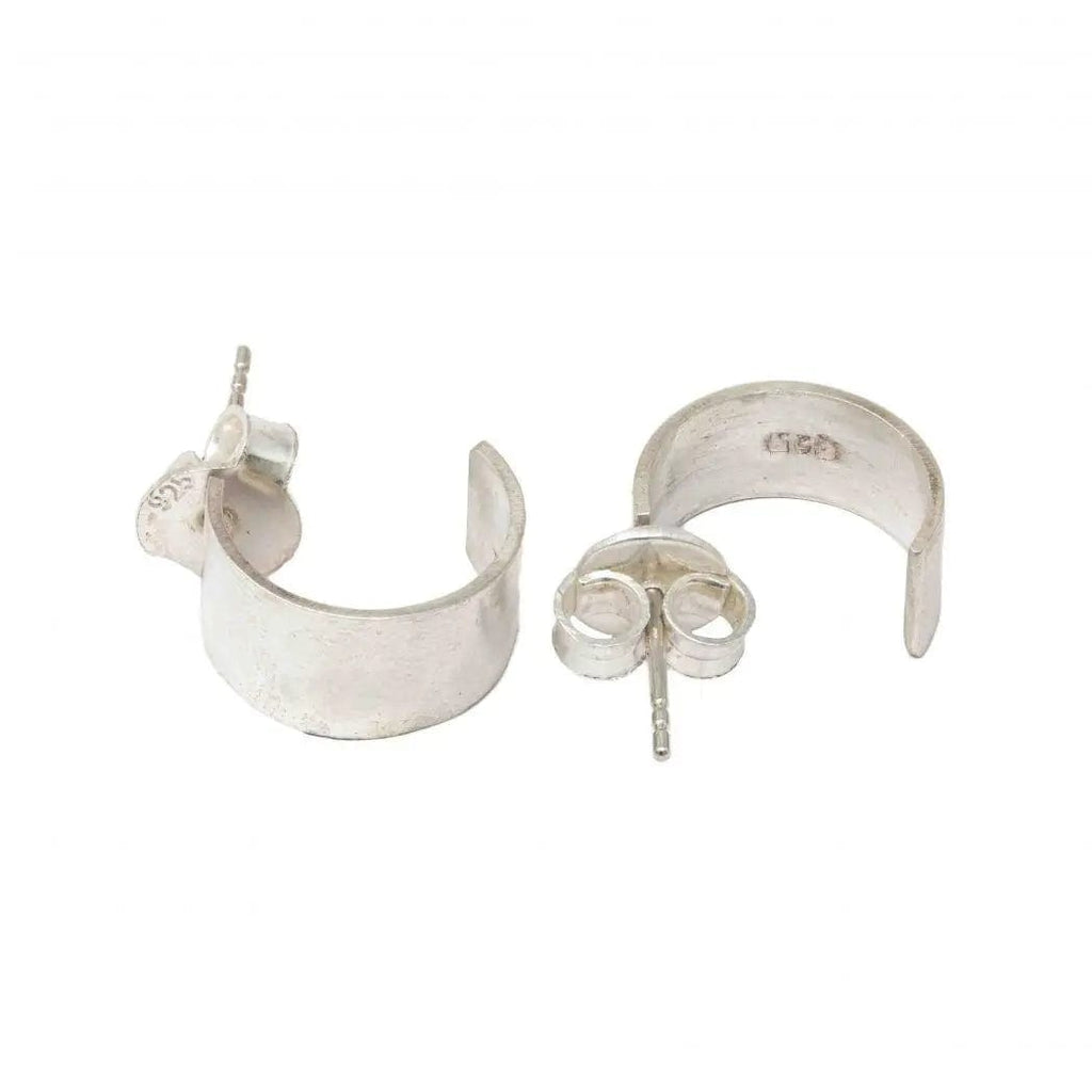 Silver small half hoops